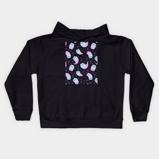 Ghost cats Halloween pattern Kids Hoodie